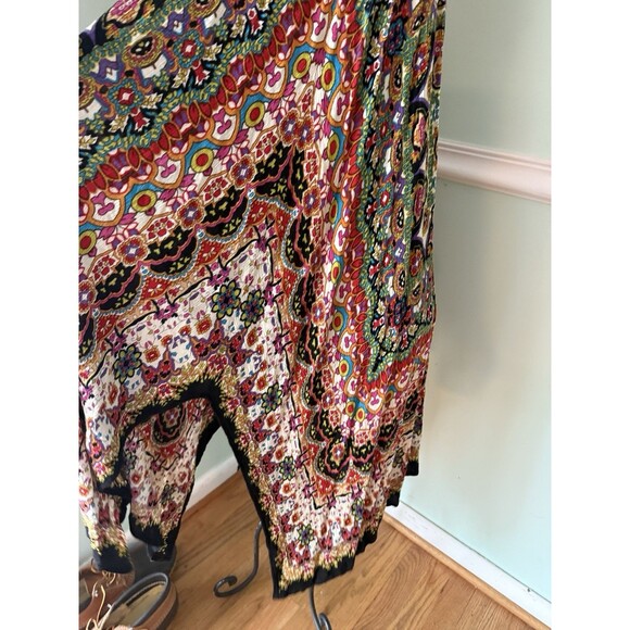 Bila Maxi Dress Womens Small Red Rayon Boho India Inspired Art To Wear Colorful - Picture 4 of 6